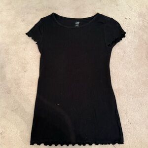 GAP Black Lettuce-Trim Short Sleeve Tee